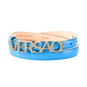 Versace rhinestone encrusted vibrant blue belt / size 095 *FREE SHIP*